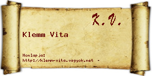 Klemm Vita névjegykártya
